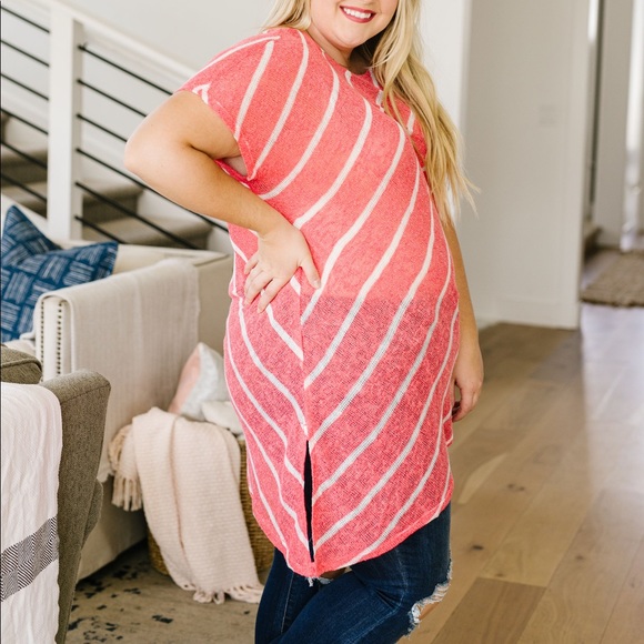 Slanted Stripe Knit Top - Picture 8 of 9